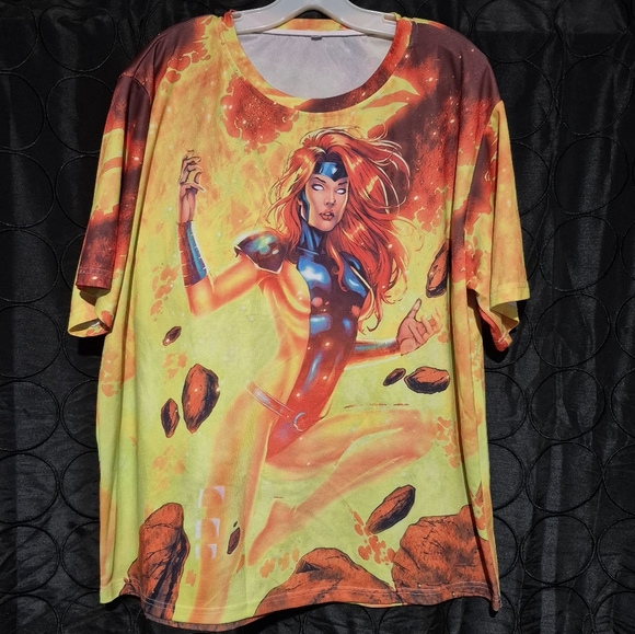 JEAN GREY Graphic Tee - Yellow and Red - Picture 1 of 2